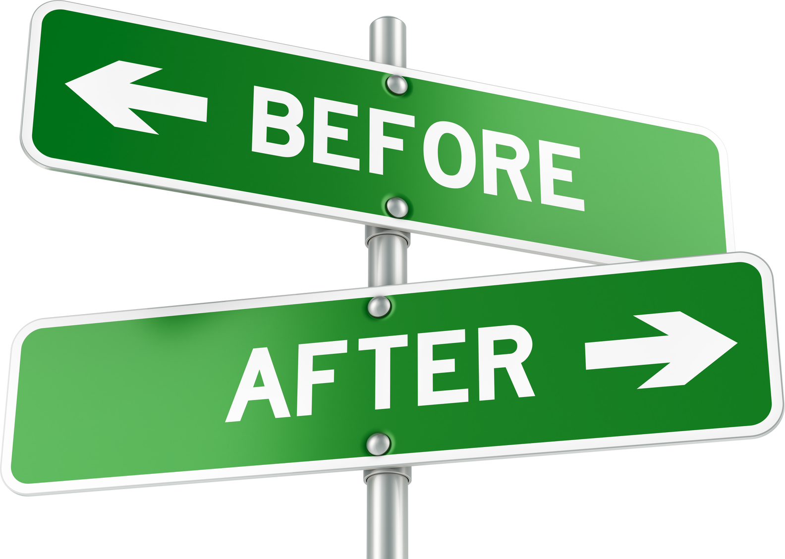 After and Before directions. Opposite traffic sign, 3D rendering isolated on transparent background